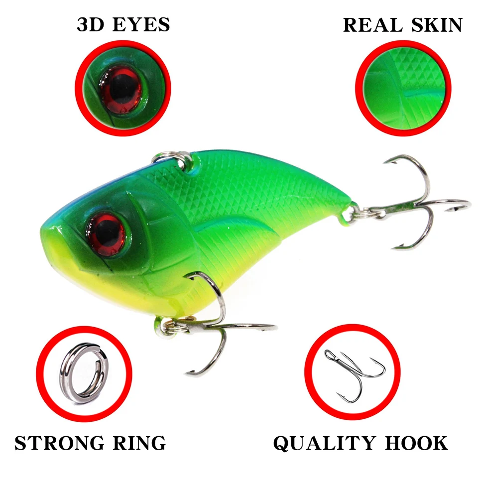 Fishing-Lure VIB Hard-Bait Diving 14g Winter with Lead-Inside Swivel-Jig Wobbler Ice