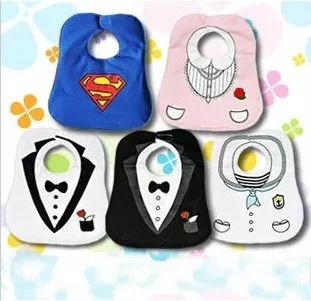 

Hot Sale Retail Waterproof Baby Bib Fashion 3 Layers Bibs Pinafore Tuxedo Infant Burp Cloth 2PCS/lot Newborn Saliva Towel UN3