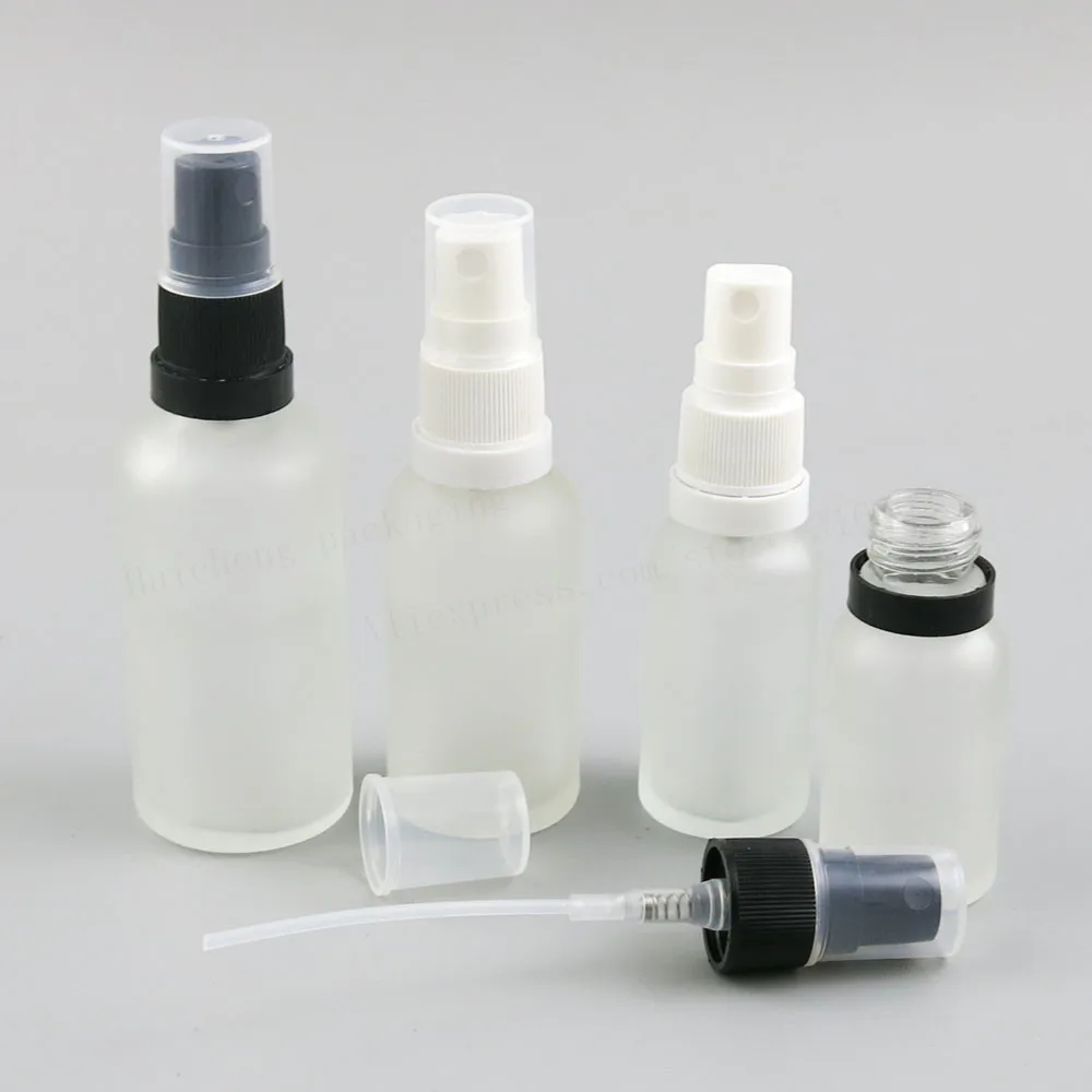 12 x 100ml 50ml 30ml 20ml 15ml 10ml 5ml Frost Clear Glass Spray Bottle  1oz 5/3oz  Glass Container With Fine Mist Sprayer