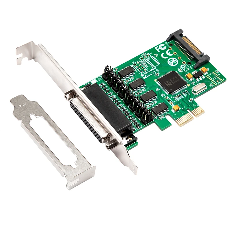 Adapter szeregowy 4 port szeregowy RS 232 DB9 PCI Express Adapter RS232 do PCIe konwerter karty PCI e RS-232 karty rozszerzeń WCH384 Chip