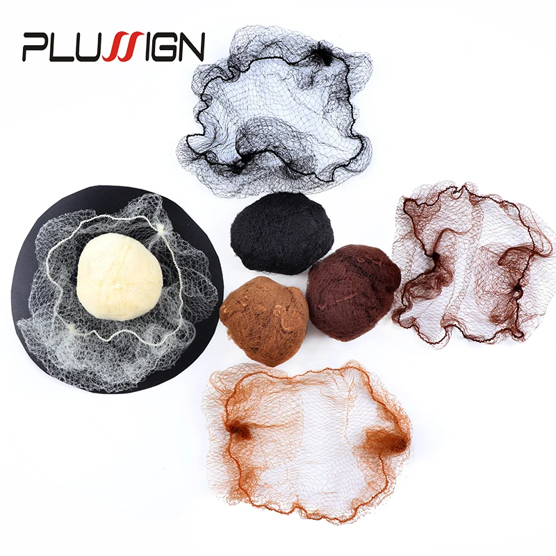 Plussign Wholesale Invisible Nylon Hair Nets 5Mm Hairnets For Wigs Weave Dancing Hairnet For Bun Hair Styling Tool 20Pcs/Lot