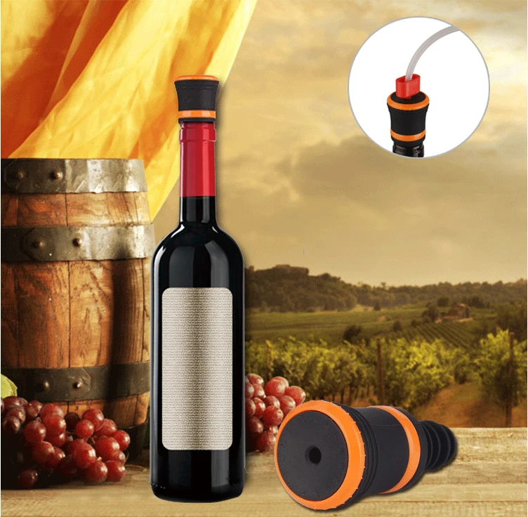 LAIMENG Silicone Keeping Wine Freshness Longer Wine Bottle Stopper Working With Any Vacuum Sealer S158