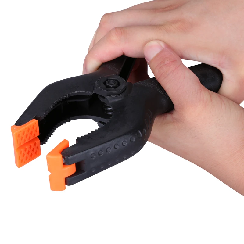 Braçadeira de nylon para estúdio fotográfico, braçadeira de plástico em forma de a com clipe universal para trabalho em madeira, 4 tamanhos e 6 polegadas