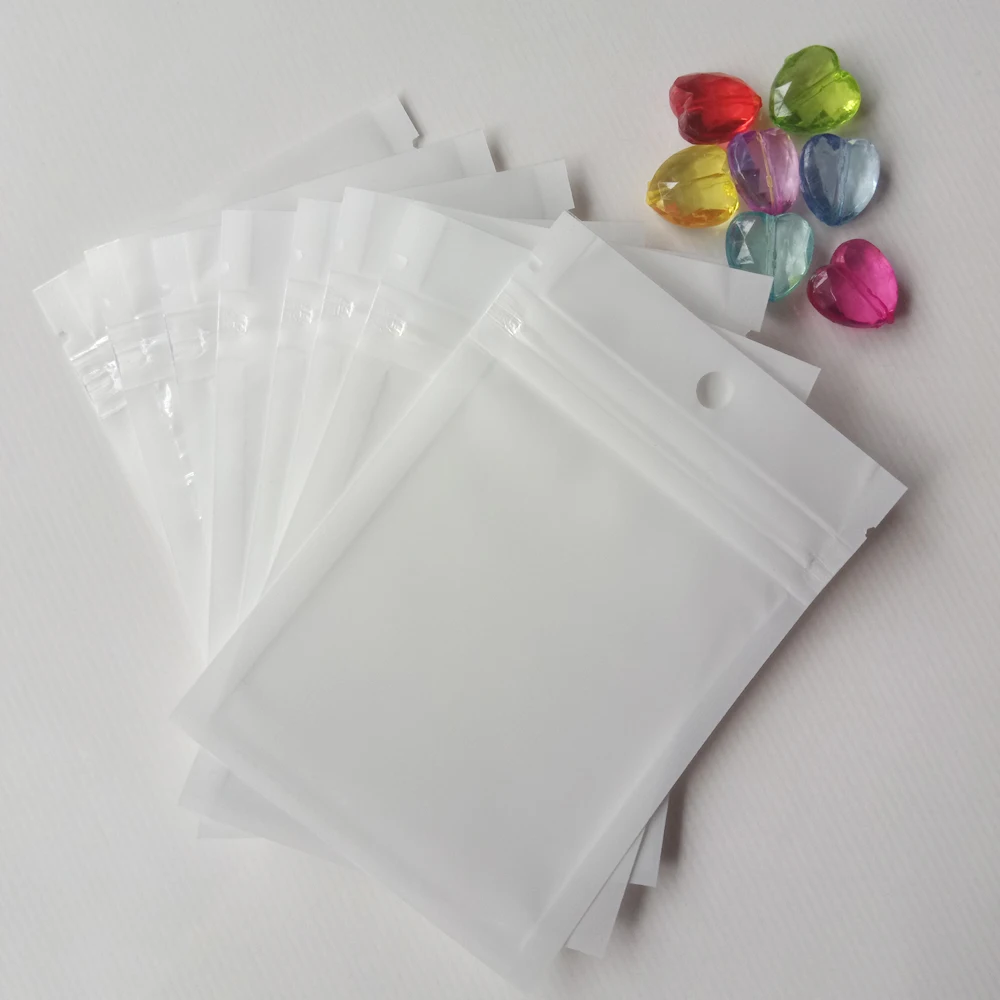 1000pcs 6x10cm Translucent Gift Jewelry Pouches Bags Zip Lock Plastic Bags With Zipper Jewelry Bag Packaging Display Storage Bag