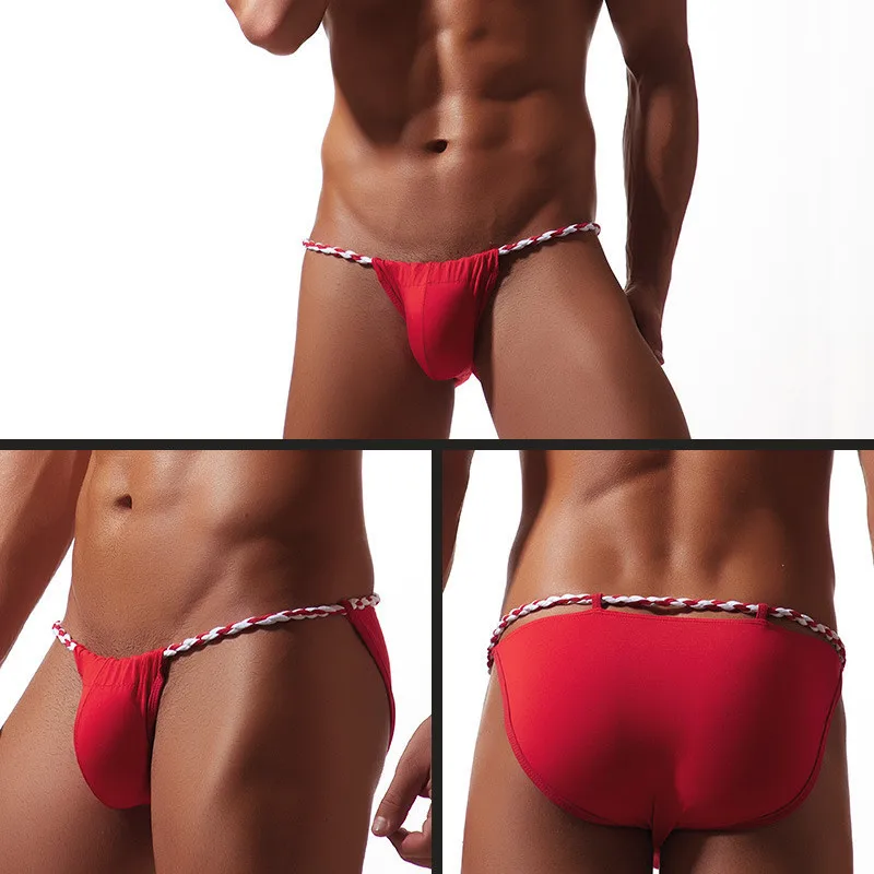 Sexy Men Briefs Japan Sumo Underwear Rope Briefs Underwear Bulge Pouch Shorts High Fork Underpants Low Waist Briefs Jockstrap