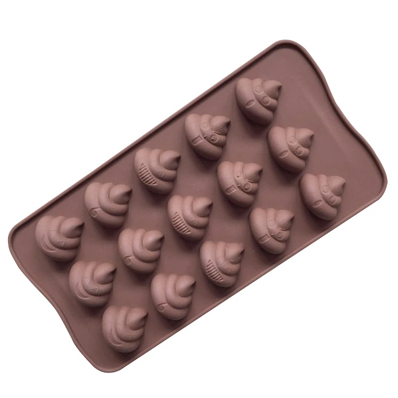 1Pcs 3D Poo Faeces Play Planks Shape Chocolate Candy Jello Silicone Mold Mould Cake Tools Bakeware Pastry Bar Soap Mold E439