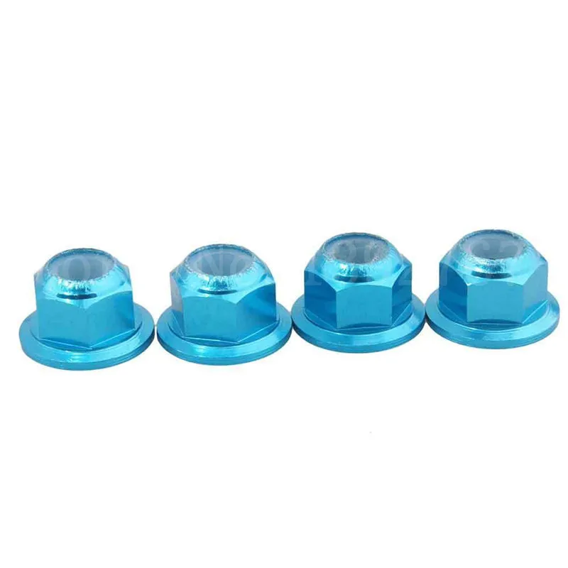 4pcs/lot RC Car HSP Baja 102049 122049 (02190) Aluminum Alloy Nylon Nut M4 For 1/10 Scale 4WD Remote Control Upgrade Parts