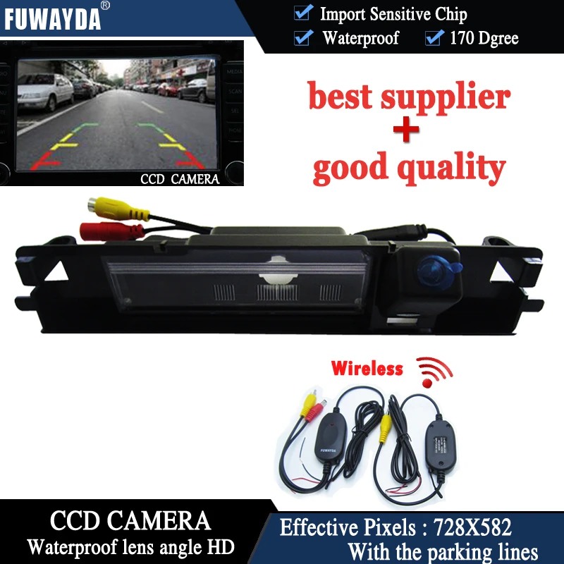 FUWAYDA Wireless CCD HD Camera Car Rear View Reverse Back Color 170 DEGREE Camera For Toyota Yaris/Vitz WATERPROOF HD