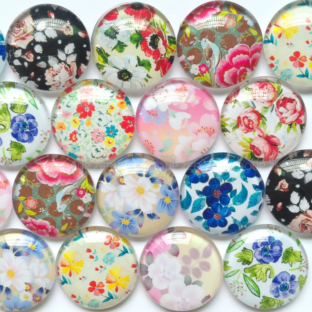 

ZEROUP 12mm 20mm Handmade Photo Glass Cabochons Mixed Pattern Domed Round Jewelry Accessories Supplies for Jewelry BCH055