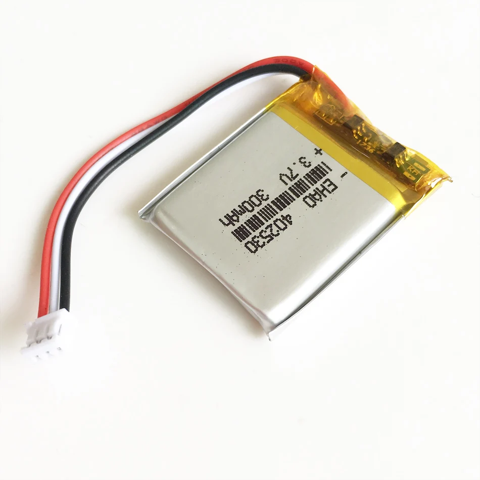 Batería recargable de polímero de litio, Conector de 3 pines para GPS, Mp3, GPS, Bluetooth 3,7, JST 300mm, 10 piezas, 1,5 V, 402530 mAh