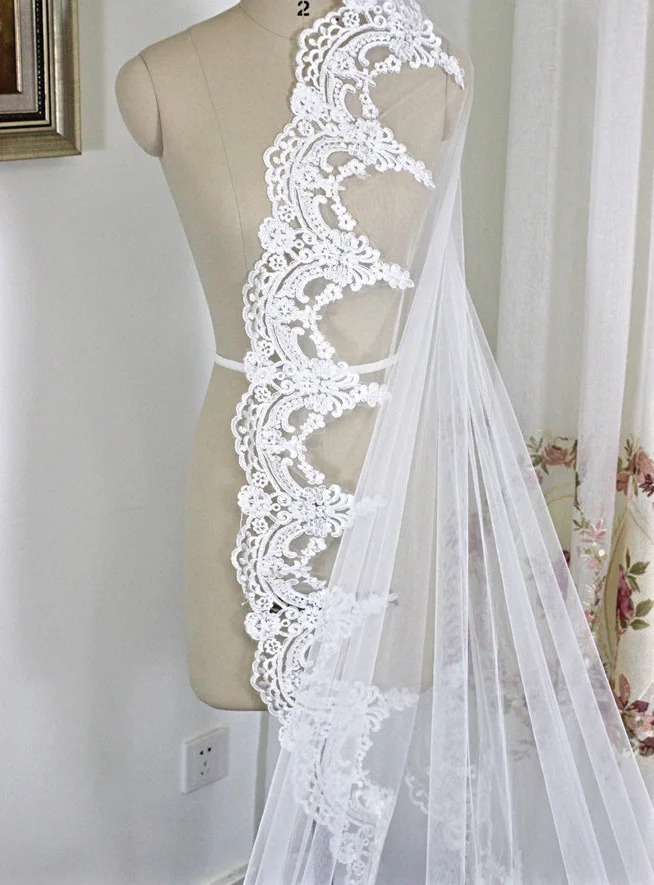 Braut Schleier Neue Klassische Spitze One-schicht Appliqued Hochzeit Schleier Elegant Hochzeit Zubehör