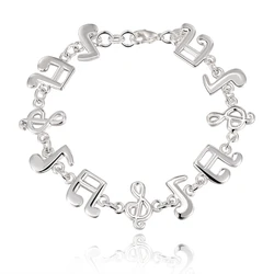 Beautiful Music note Silver color Bracelets woman high quality fashion Gorgeous jewelry Floor price free shipping H242