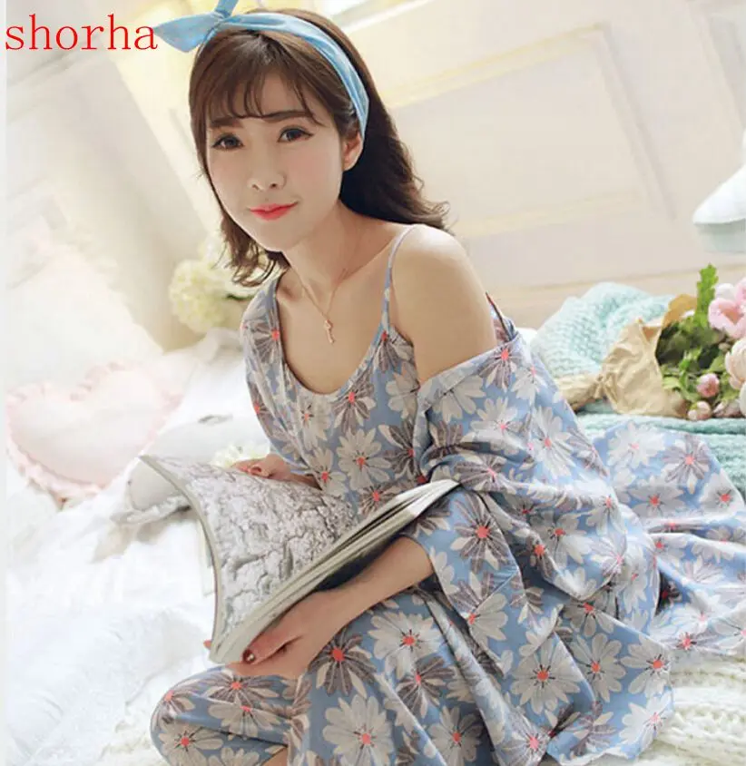 3PCS Sets Summer Fashion Maternity Nursing Pajamas Cotton Breastfeeding Sleepwear for Pregnant Women Pregnancy Nightwear