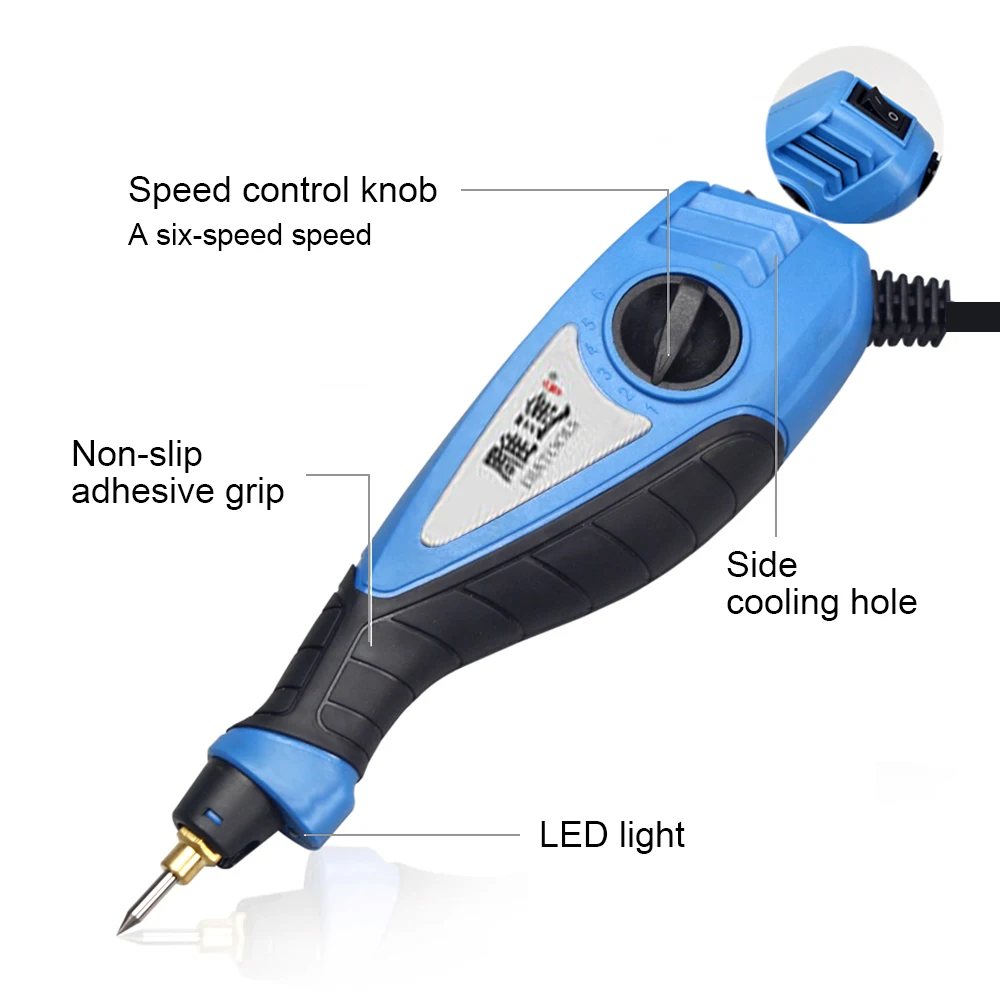 25W Điện Bút Khắc Chữ 220V Máy Khoan Dụng Cụ Điện Có Điều Chỉnh Tốc Độ Cho Khắc Đá/Gỗ/Kim Loại/Thủy Tinh/Nhựa