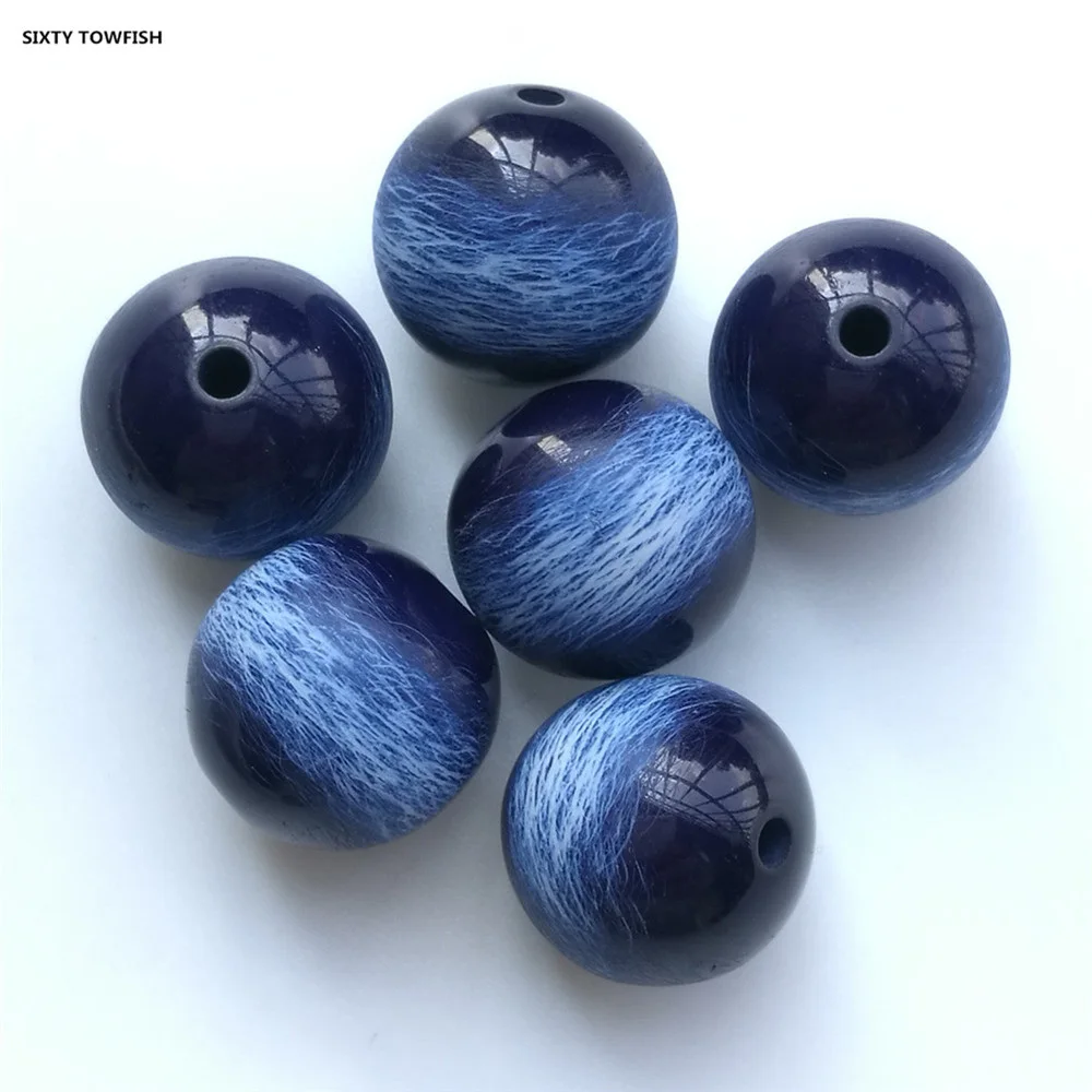 

50 Pieces/lot 13mm Spherical Handmade Resin Beads DIY Hole Beads Cabochon For Jewelry Making Pendant Settings