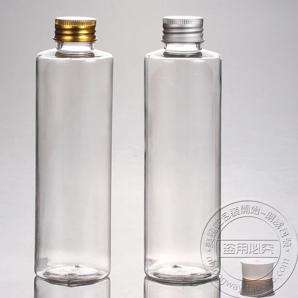 

Capacity 200ml 20pcs/lot Qualities of aluminum flat shoulder skincare bottle cap PET lotion bottle