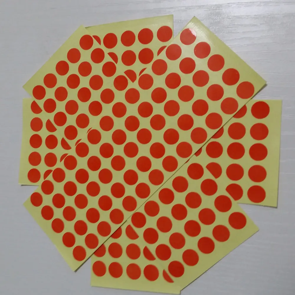 260  Pcs 8MM transparent Circle Round Color Coded Label Dot Sticker  round lable