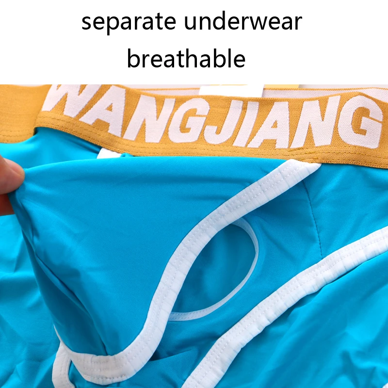 Intimo da uomo Sexy aperto davanti grande foro per pene slip da uomo vita bassa Wangjiang mutande marsupio mutandine di seta di ghiaccio traspirante