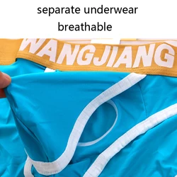 Open Front Sexy Men Underwear Big Penis Hole Mens Briefs Low Waist Wangjiang Underpants Pouch Ice Silk Panties Breathable Hot