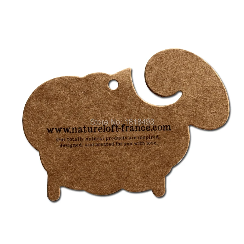 

custom shape cutting kraft paper hang tags 1000 pcs/clothing printed paper tags