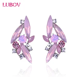 Novelty Irregular Acrylic Crystal Stone Piercing Earrings Fashion Rhinestone Women Stud Earrings Christmas Gift Party Jewelry