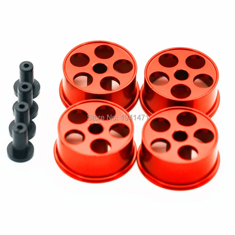 RFDTYGR MINI 4WD Middle Diameter Wheels Self-made Parts For Tamiya MINI 4WD Colored Wheel w/Aluminum Disc  L018 1Set/lot