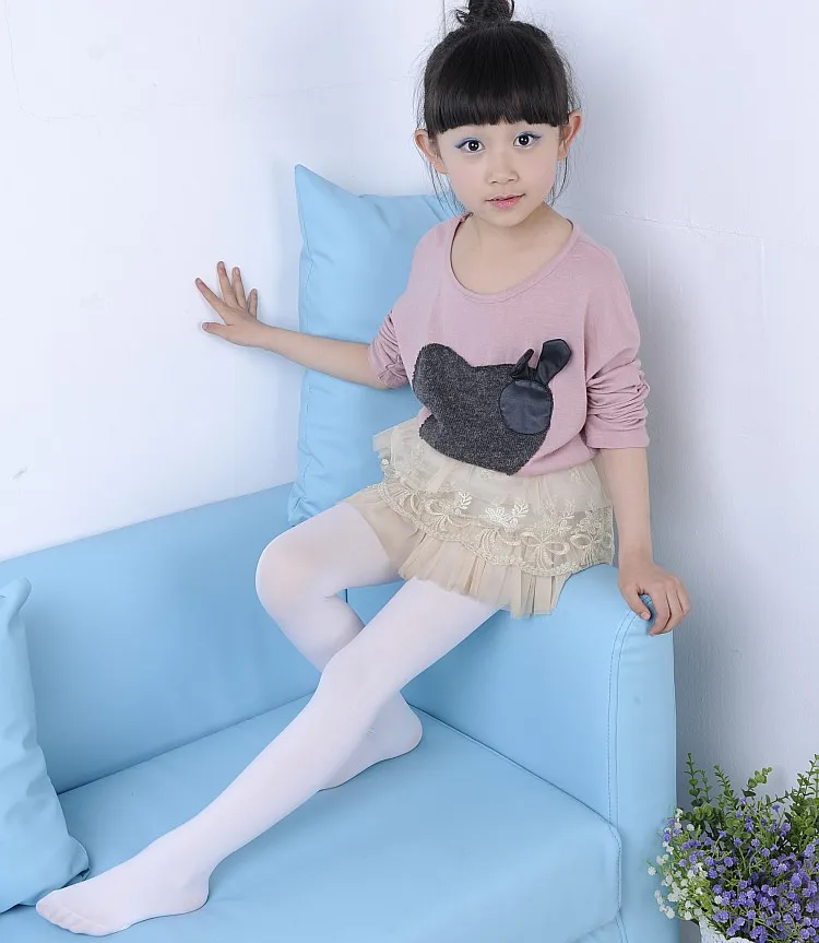 2-16 Year Spring Candy Color Kids Pantyhose Ballet Dance Tights for Girls Stocking Velvet Solid White Pantyhose Girls Tights