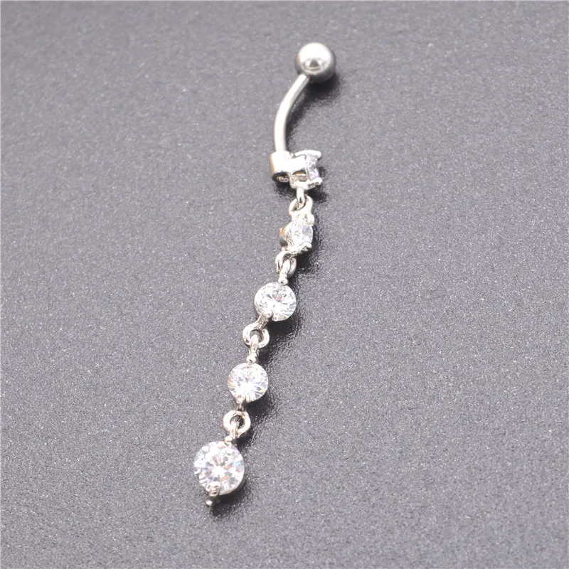 Long Tassel Zircon Belly Piercing Rings 14G Titanium Navel Earring Women Babe Fashion Jewelry Ombligo Pircing Summer Accessories