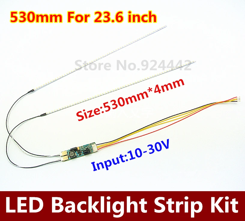 

2PCS/LOT 530mm Adjustable brightness ccfl led backlight strip kit,Update 23.6inch ccfl lcd monitor to led bakclight