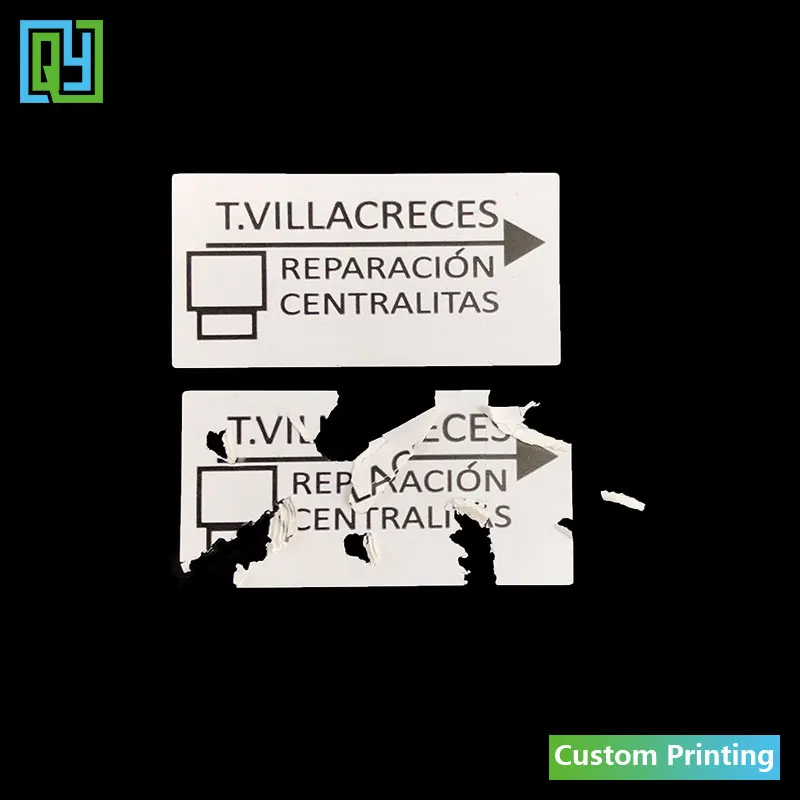

1000pcs 40x20mm Customized Brand Text Eggshell Fragile Label Waranty Void For Mobile Electronic Torn Invalid Security Seal
