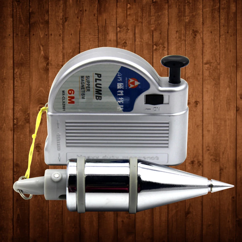 3/6 metro magnético prumo bob setter teste de nivelamento vertical ferramenta de medição linha retrátil carretel pendurado martelo fio ferramentas manuais