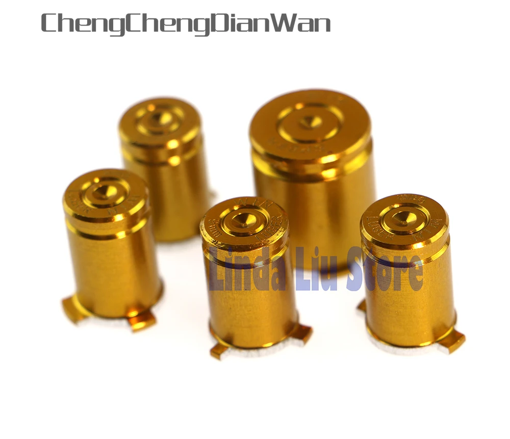 ChengChengDianWan 10sets Metal Alloy ABXY with Guide Button 9mm Bullet Style for XBox360 Controller Pink