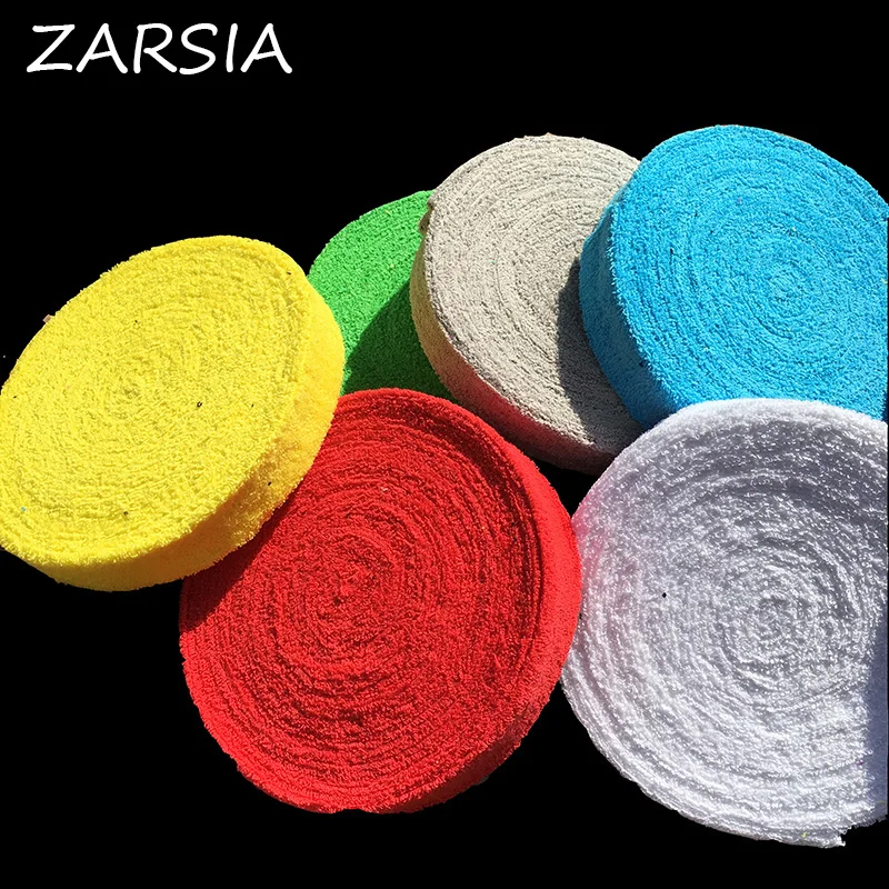 1 reel 10M100% cotton towel Grips For badminton racket,squash rackets,tennis rackets overgrips 11 colors