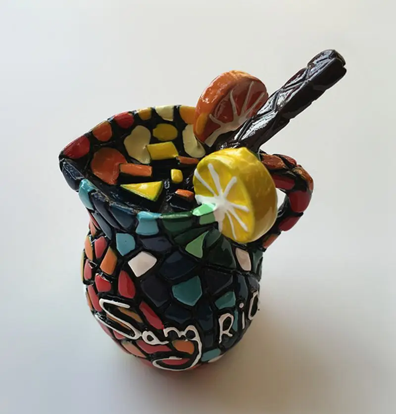 España Sangria jugo de fruta bebidas imanes de resina 3D para nevera recuerdos turísticos pegatinas magnéticas para refrigerador decoración del hogar