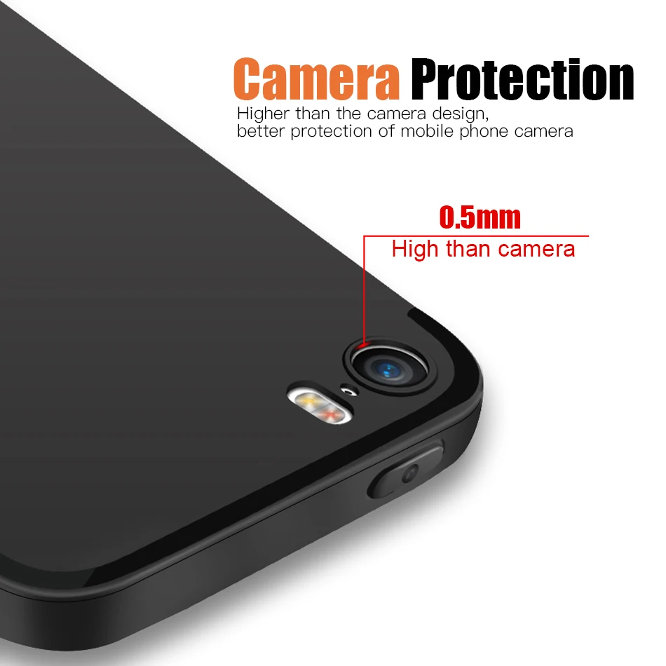 Soft TPU Ultra matte Thin and light case for iphone 5s case cover frosted Shockproof bumper cover for iphone 5s se bumper phone