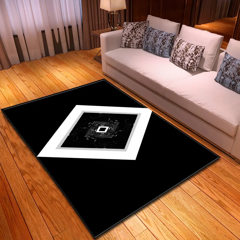 

Modern black and white Large size carpet Nordic style Home Carpets For Living Room Bedroom Area Rugs Kids Room Game Crawling Mat