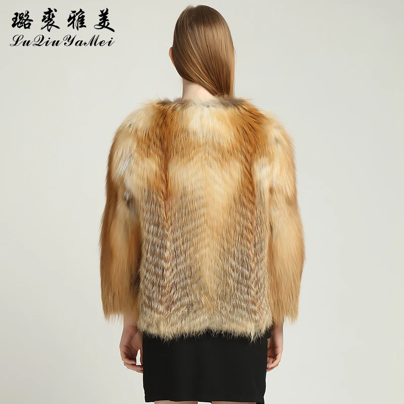 Red Fox Fur Coats Female Natural Fox Fur Jackets Short Style Can Cutomized Big Bust Natural Fur Coats of Fox Genuine Fur Outwear