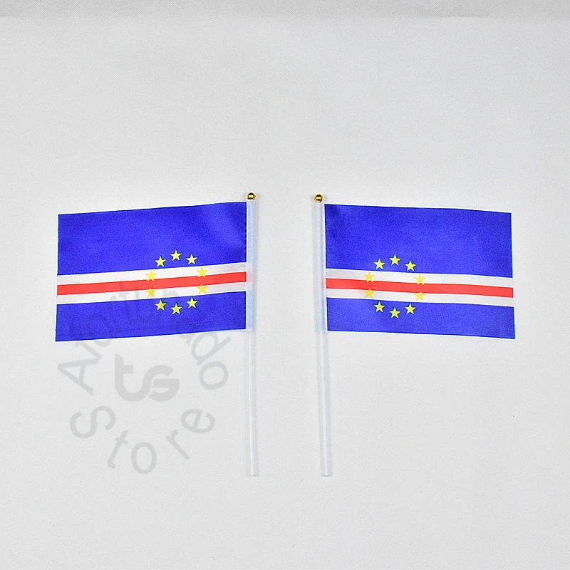 Cape Verde 14*21cm 10pieces banner  Hand waving Flag National Flag for meet,Parade,party.Hanging,decoration