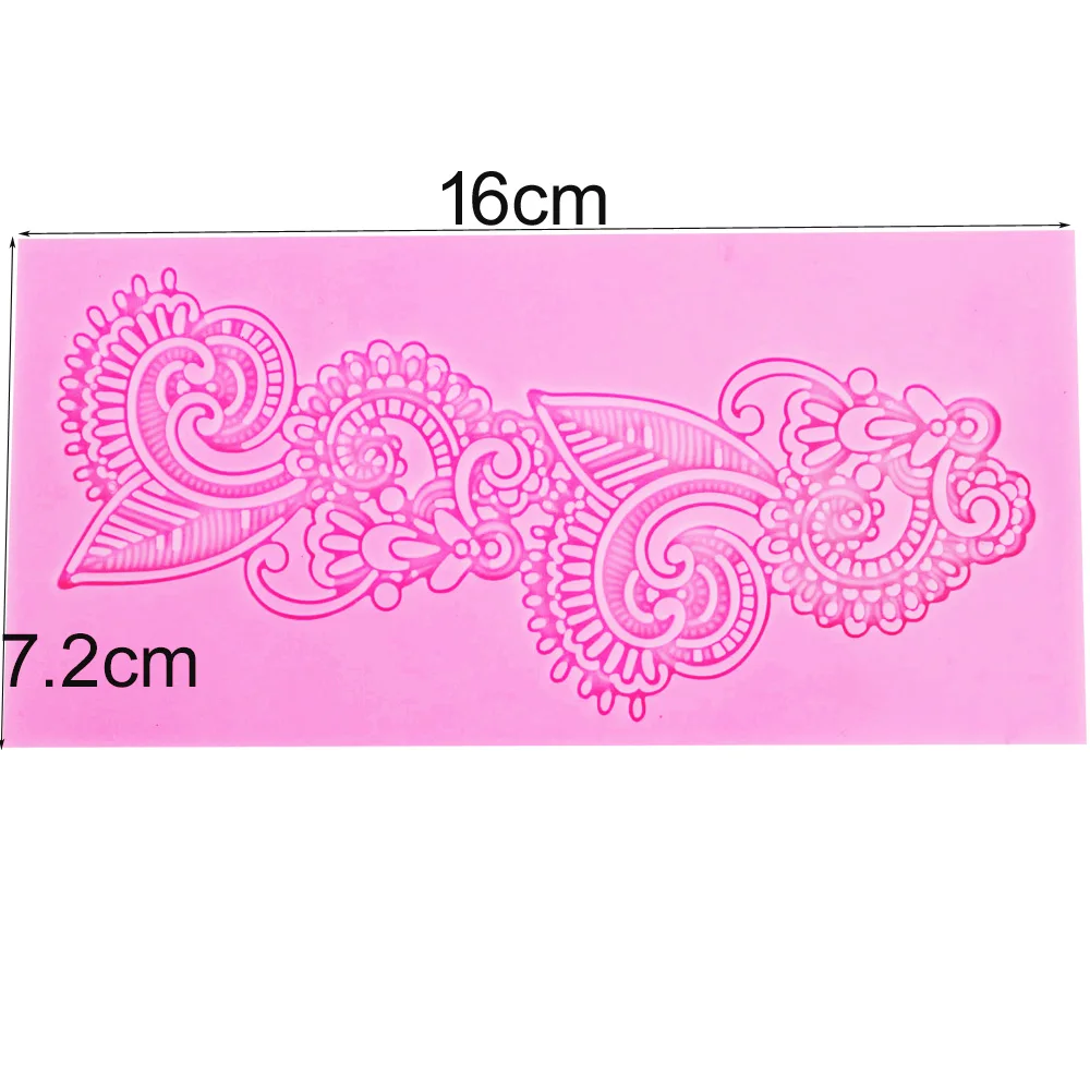 Sophronia-Molde de silicona con patrón de encaje en relieve para decoración de pasteles, alfombrilla para Fondant, molde para dulces de Chocolate en relieve, LM022