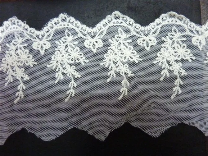 Free shipping Flower white cotton embroidered lace,3-15cm width,XERYzy33