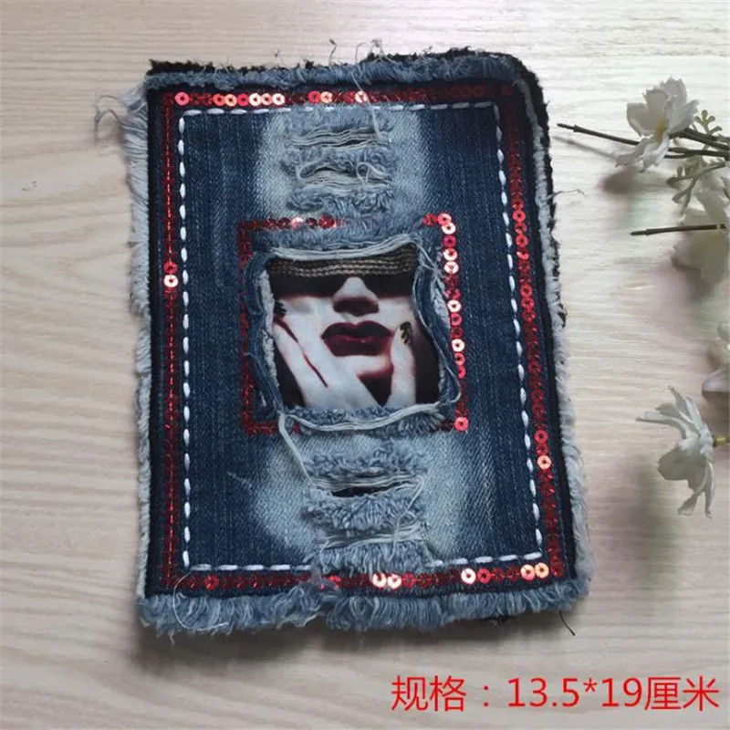 Clothing Women Shirt Top Diy Large Jean Patch Girl Sequins deal with it T-shirt men Flower Patches for clothes 3D Stickers