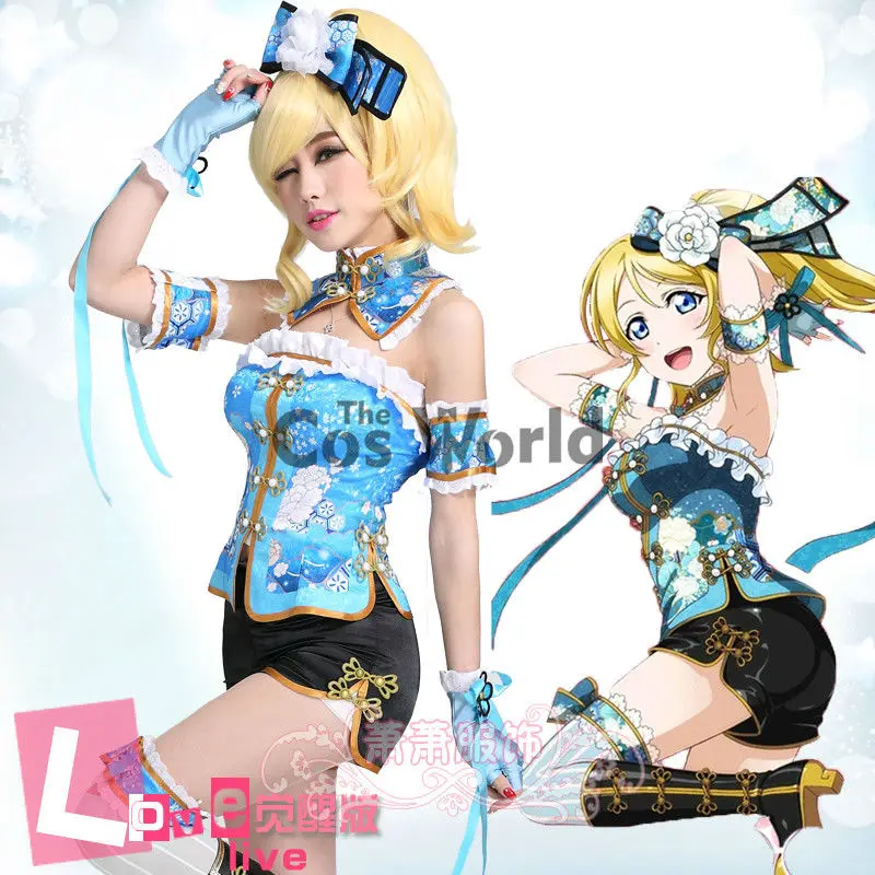 Love Live China Girl Ayase Eli Chinoiserie Cheongsam Outfit Anime Customize Cosplay Costumes