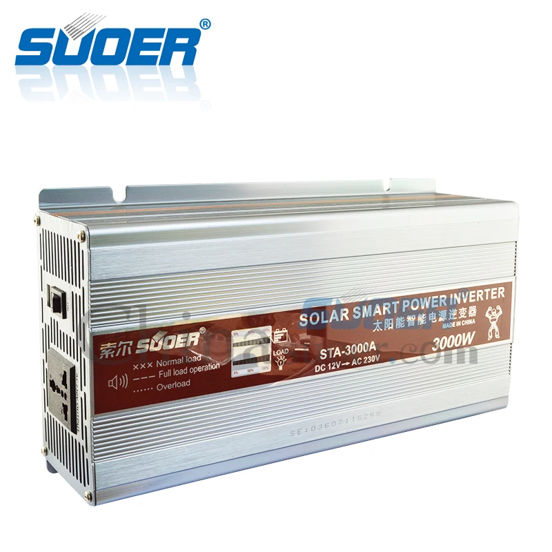 Suoer【 Modified Sine Wave Inverter 】 12V 220V Inverter Modified Sine Wave Off Grid Solar Power Inverter (STA-3000A)