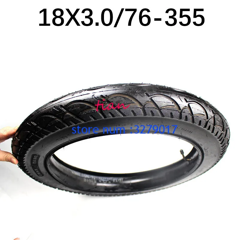 Good Quality 18 x 3.0 inner and outer tire with a bent Valve fits many gas electric scooters and e-Bike New