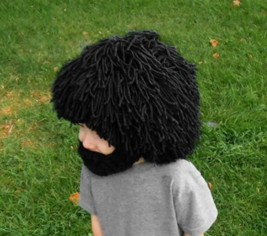 BomHCS Wig Beard Hat Hobo Mad Scientist Rasta Caveman Handmade Winter Knit Warm unisex Cap Gift Funny Party Mask Beanies Kid
