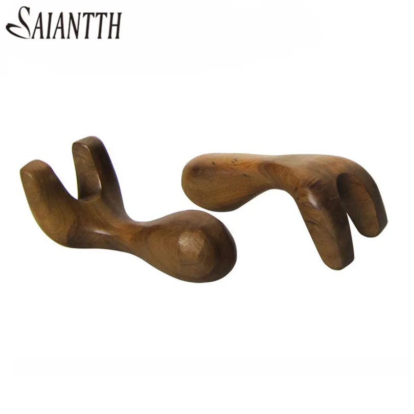 SAIANTTH fragrant wood Goat horn Lymph massage scraping Nose Neck lymphatic Shiatsu drainage massager promote blood circulate