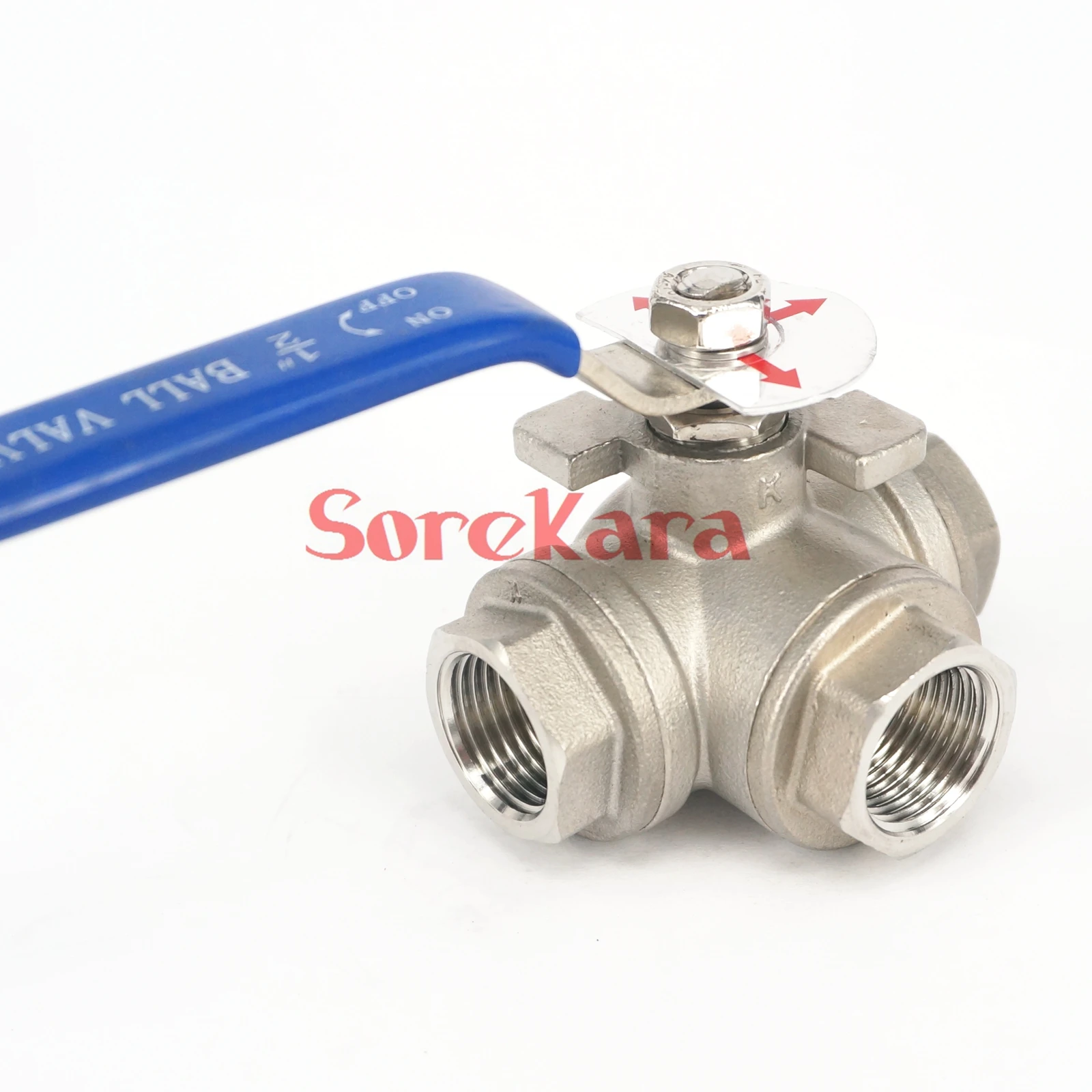 

1/4" 3/8" 1/2" BSP Female 304 Stainless Steel 3 Ways T/L Port Ball Valve Oil Water Air 229 PSI