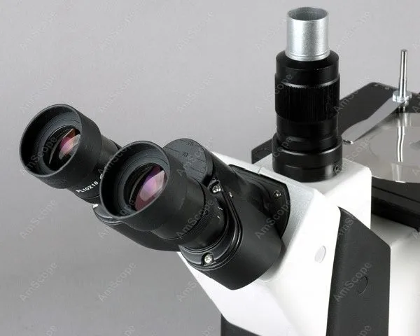 Inverted Trinocular Metallurgical Microscope-AmScope Supplies 50X-1000X Inverted Trinocular Metallurgical Microscope +8MP Camera