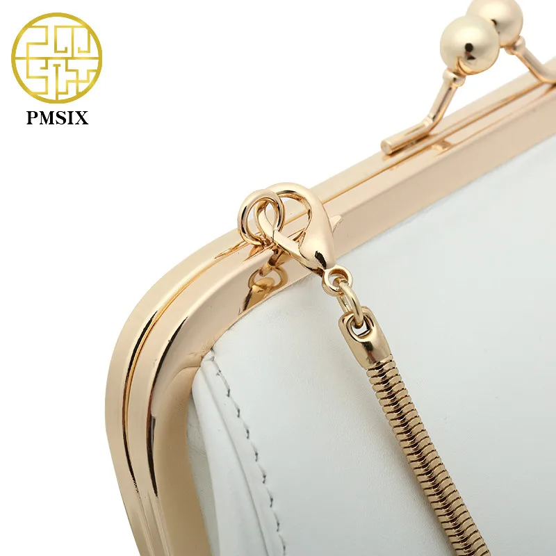 PMSIX Printing Leather Women Shoulder Bag Mini Chain Messenger Bags Elegant Lady Clutch Bag Evening Bag