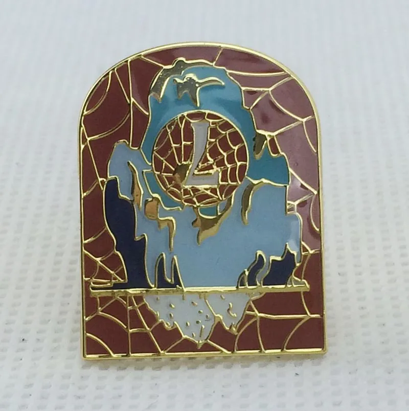 Metal Pins/Lapel Pin 25 x 19.2mm Iron with Fake Gold Plating & Epoxy Surface 1pcs Butterfly Button On Back Customized MOQ 50pcs